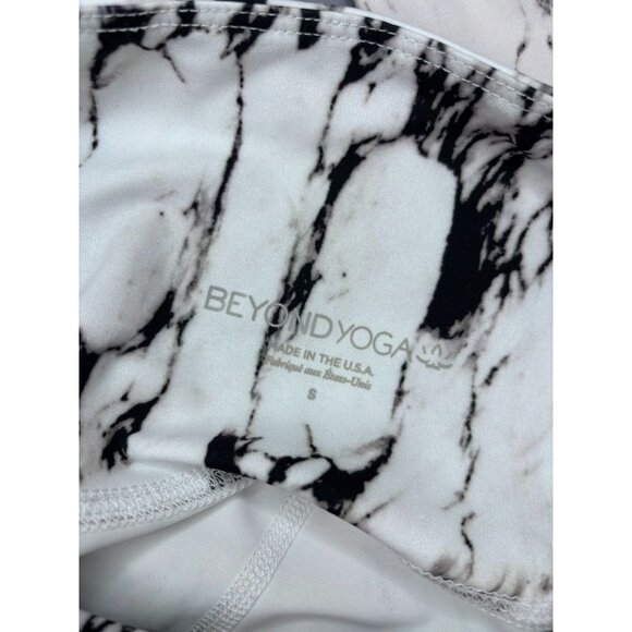 Beyond Yoga women's small white marbled high rise 7/8 length athletic leggings - Picture 5 of 5